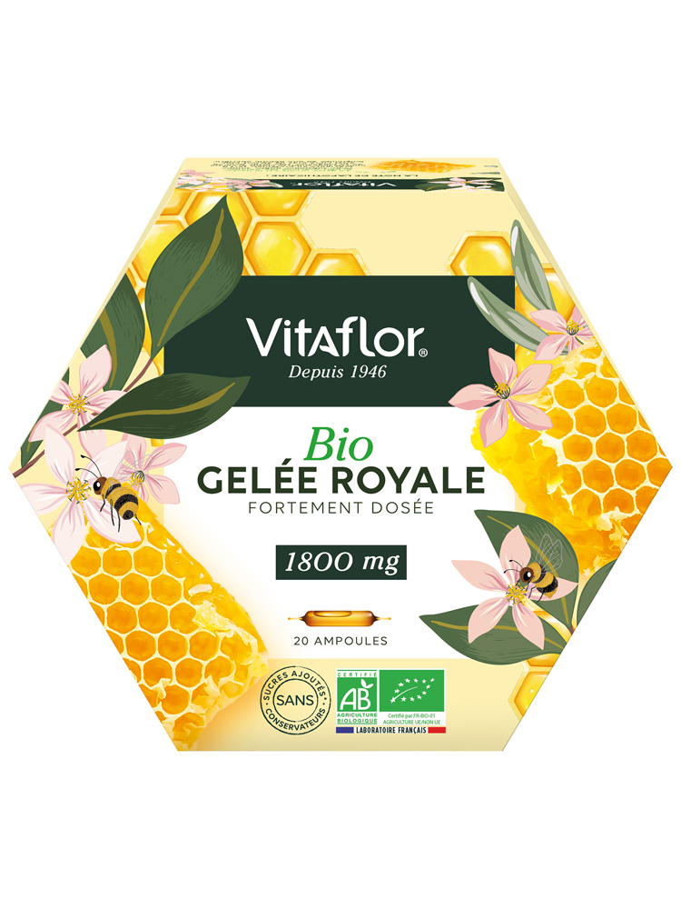 Vitaflor Gelée Royale Bio 1800 mg - 20 ampoules de 10 ml