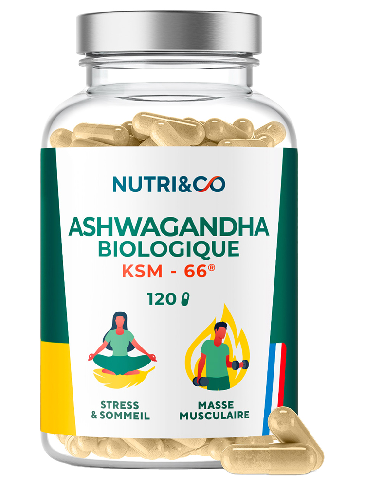 Nutri&Co Ashwagandha Bio Ksm-66® Stress Sommeil & Musculation 120 Gélules