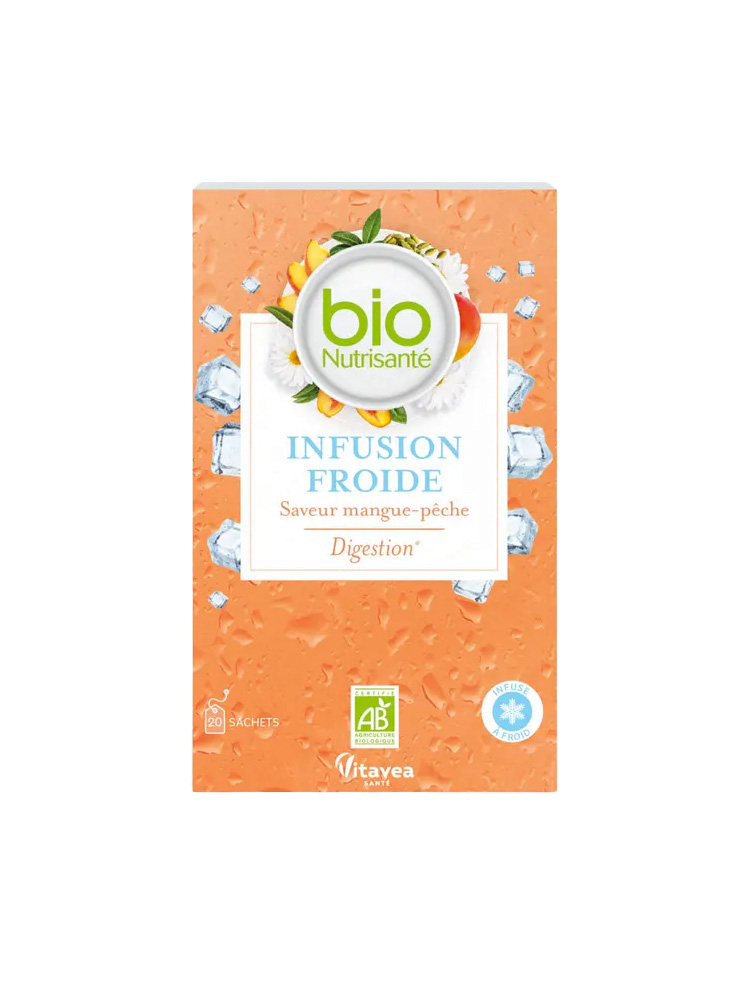 Vitavea Infusion Froide Digestion Mangue-Pêche Bio 20 Sachets