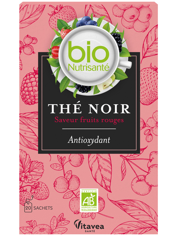 Vitavea Bionutrisanté - Thé Noir Saveur Fruits Rouges - 20 Sachets