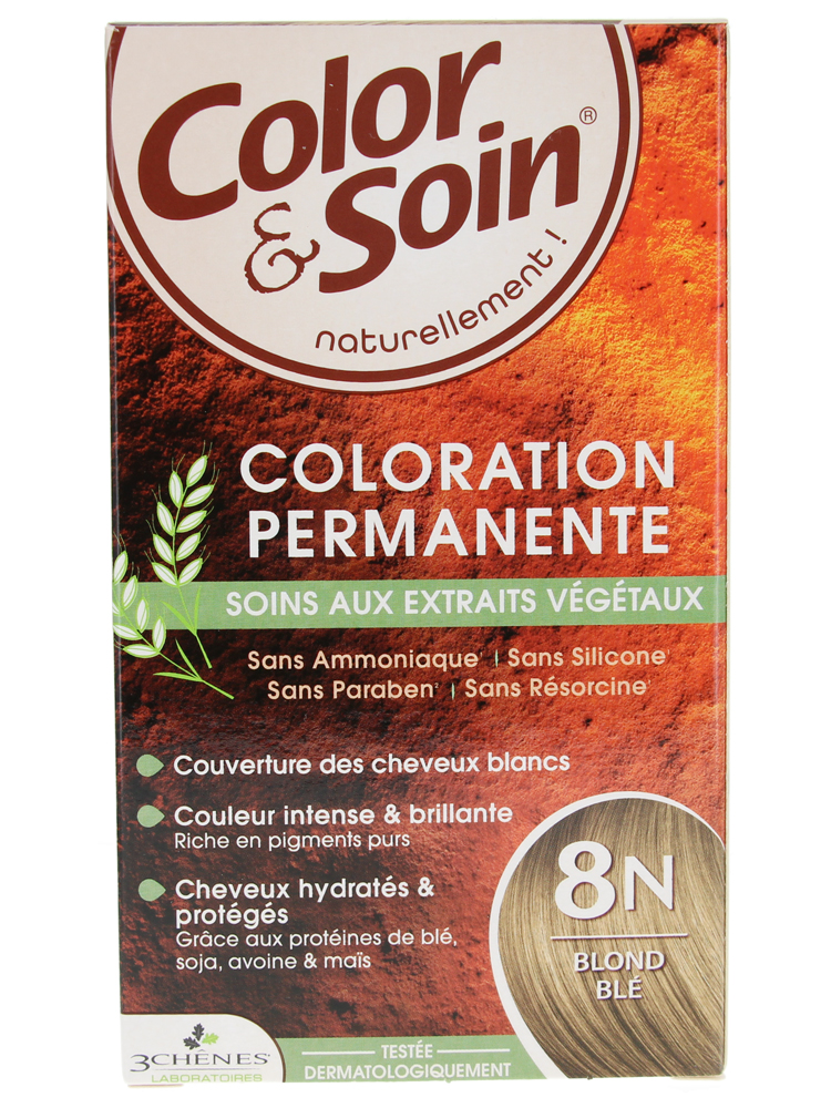 Les 3 Chênes Color & Soin Coloration Permanente Extraits Végétaux Sans Ammoniaque - Coloration : Blond Blé : 8N