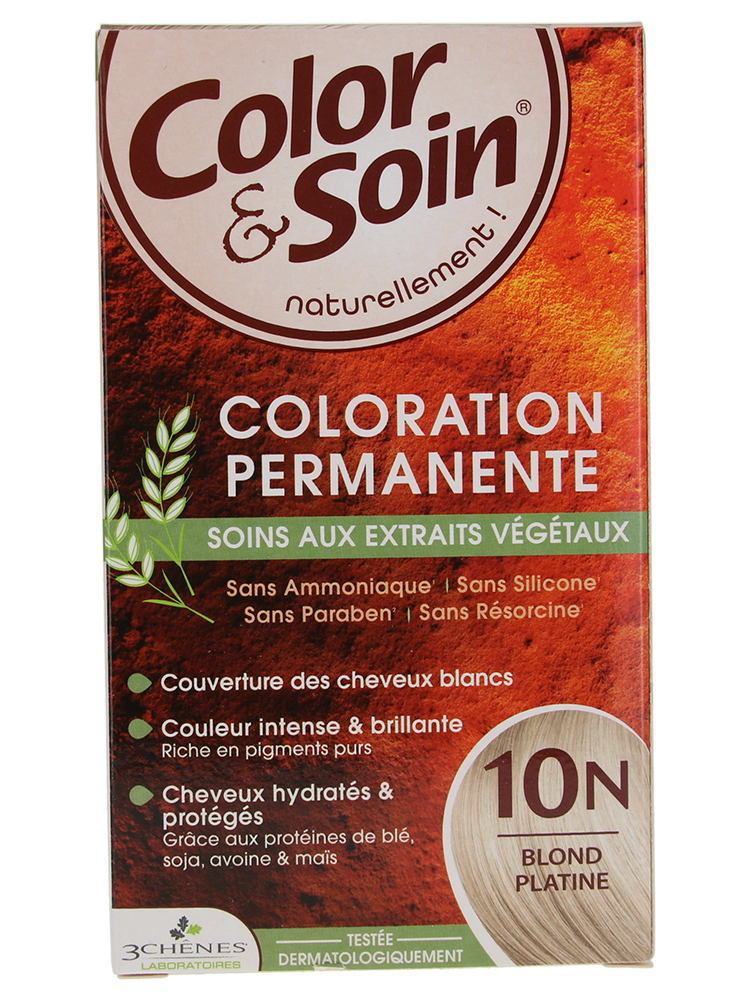 Les 3 Chênes Color & Soin Coloration Permanente Extraits Végétaux Sans Ammoniaque - Coloration : Blond Platine : 10N