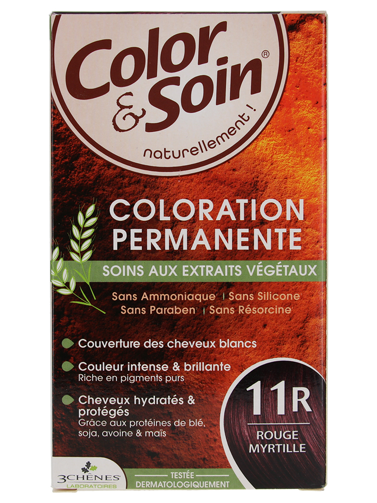 Les 3 Chênes Color & Soin Coloration Permanente Extraits Végétaux Sans Ammoniaque - Coloration : Rouge Myrtille : 11R