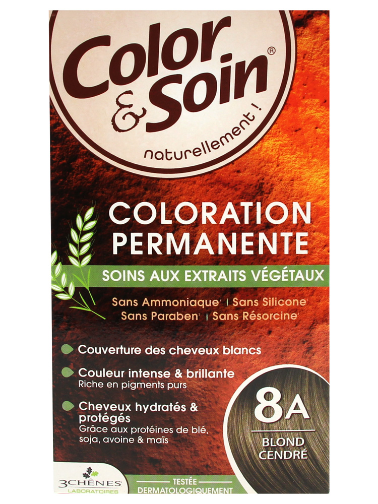 Les 3 Chênes Color & Soin Coloration Permanente Extraits Végétaux Sans Ammoniaque - Coloration : Blond Cendré : 8A