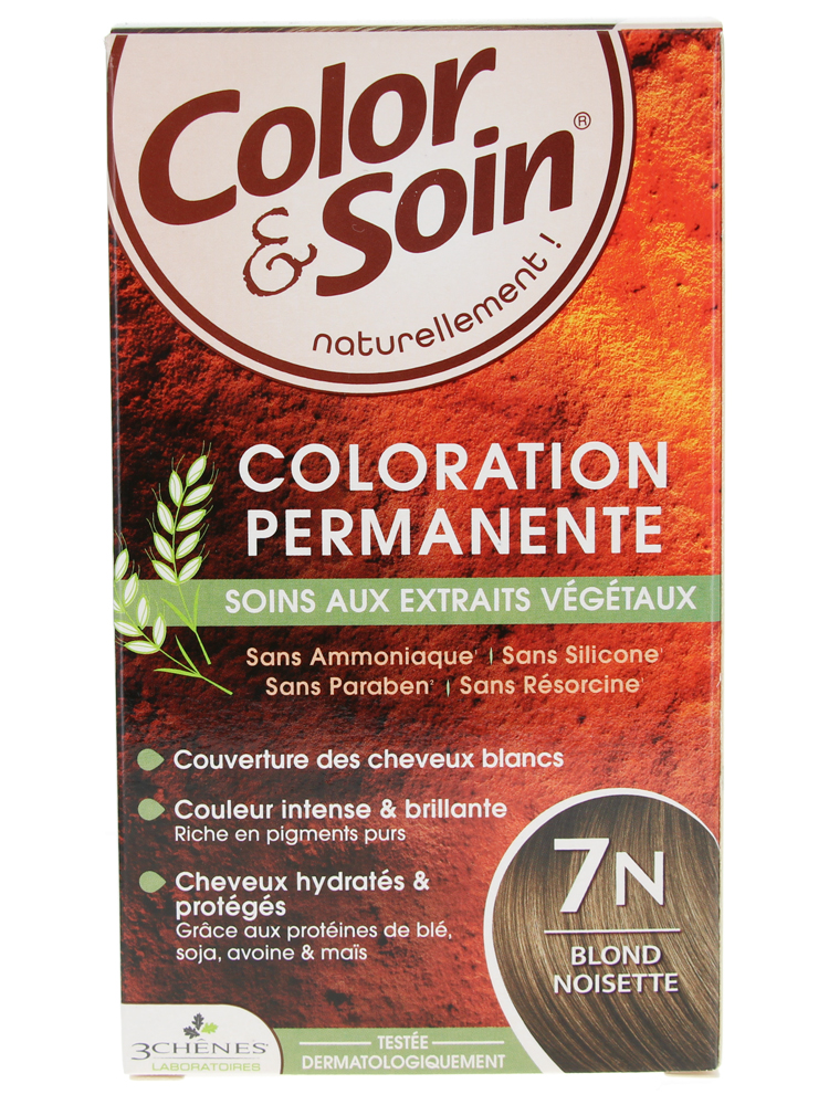 Les 3 Chênes Color & Soin Coloration Permanente Extraits Végétaux Sans Ammoniaque - Coloration : Blond Noisette : 7N