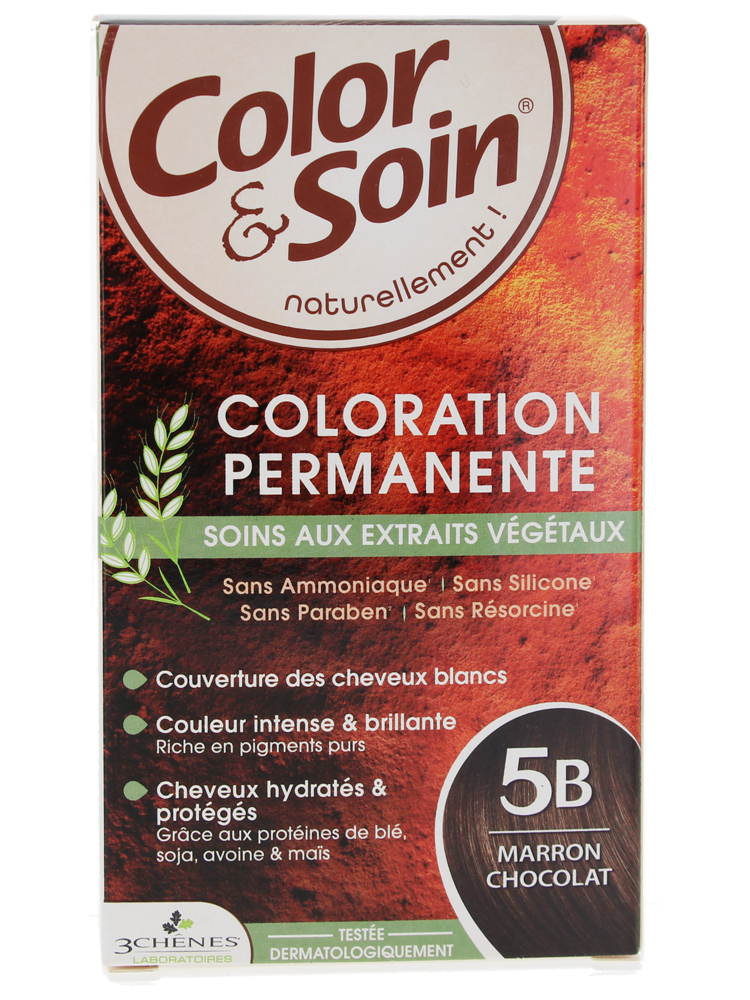 Les 3 Chênes Color & Soin Coloration Permanente Extraits Végétaux Sans Ammoniaque - Coloration : Marron Chocolat : 5B