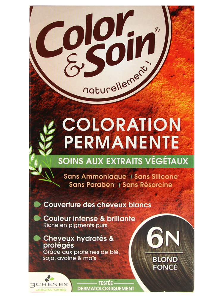 Les 3 Chênes Color & Soin Coloration Permanente Extraits Végétaux Sans Ammoniaque - Coloration : Blond Foncé : 6N