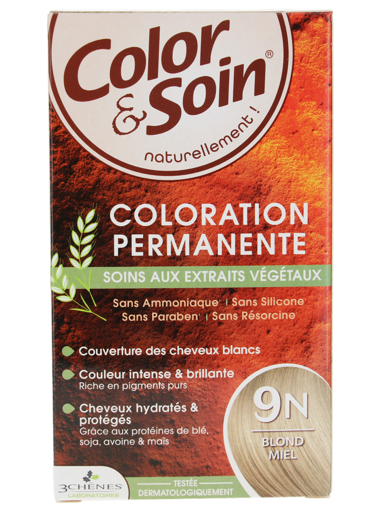 Les 3 Chênes Color & Soin Coloration Permanente Extraits Végétaux Sans Ammoniaque - Coloration : Blond Miel : 9N