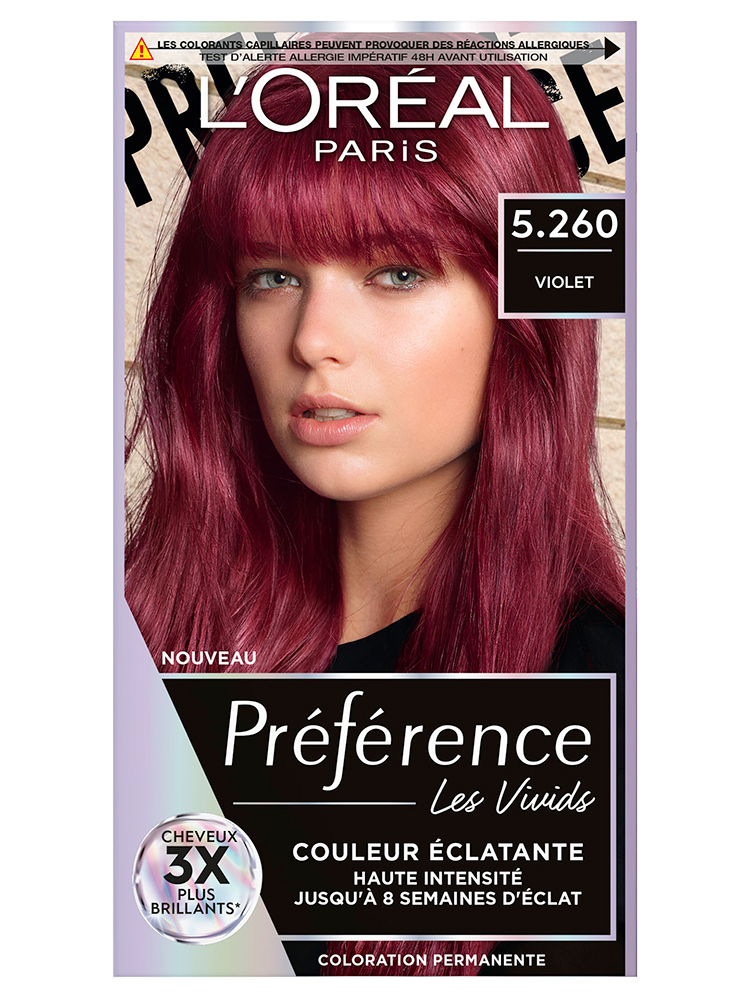 L'Oréal Paris Préférence Couleur Permanente Éclatante 204 ml - Coloration : 5.260 Violet