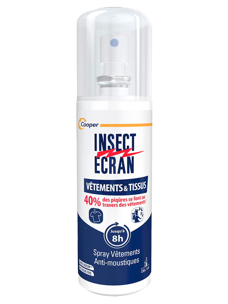 Insect Ecran Spray Insecticide Vêtements & Tissus Jusqu'à 8h 100 ml
