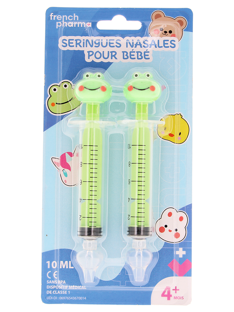 French Pharma Seringues Nasales Modèle Grenouilles pour Bébés 2 x 10 ml