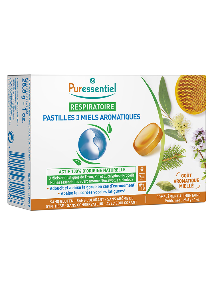Puressentiel Pastilles Respiratoire Aux 3 Miels Aromatiques - 18 Pastilles