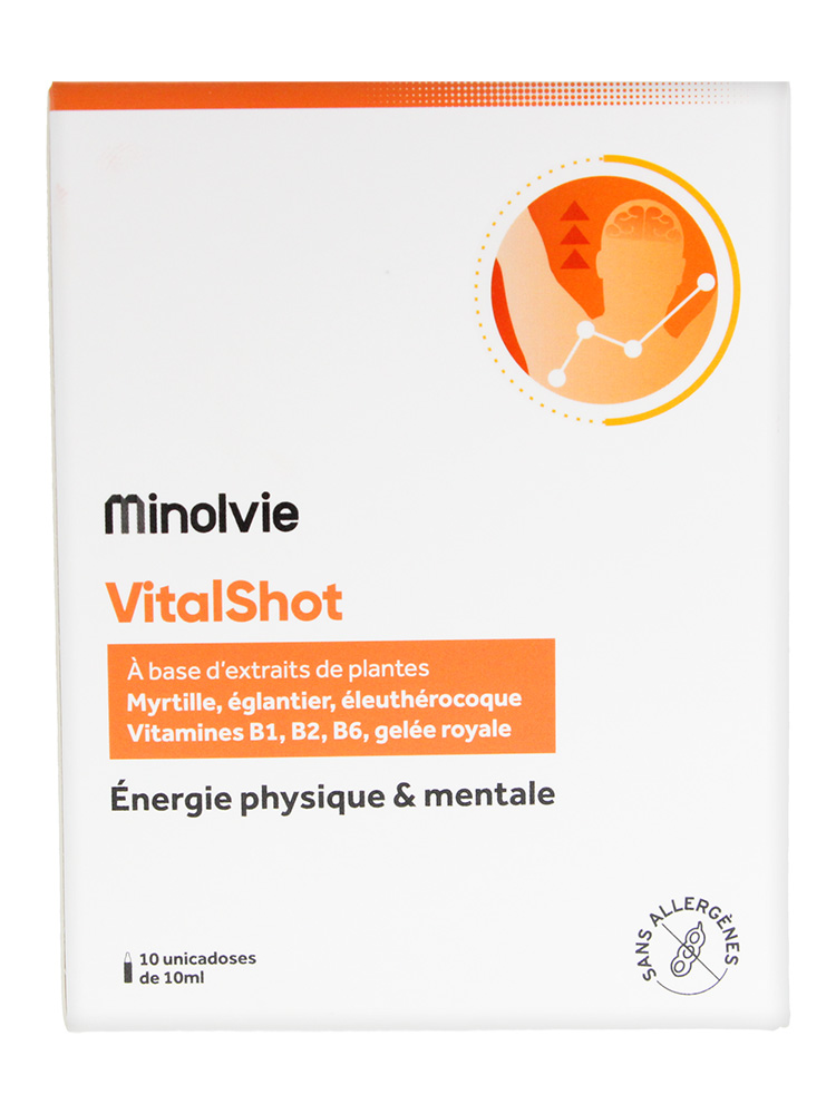 Minolvie VitalShot Énergie Physique & Mentale 10 Unidoses