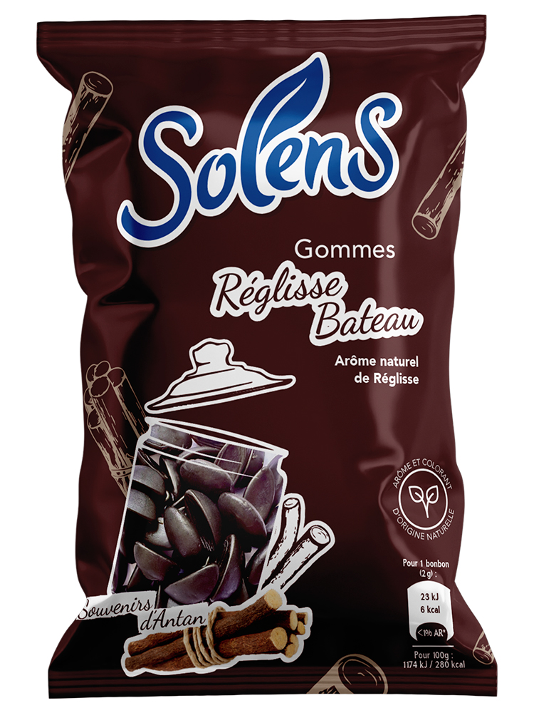 Solens Gommes Réglisse Bateau Arôme Naturel 100 g