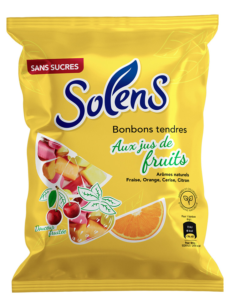 Solens Bonbons Tendres Aux Jus de Fruits 100 g