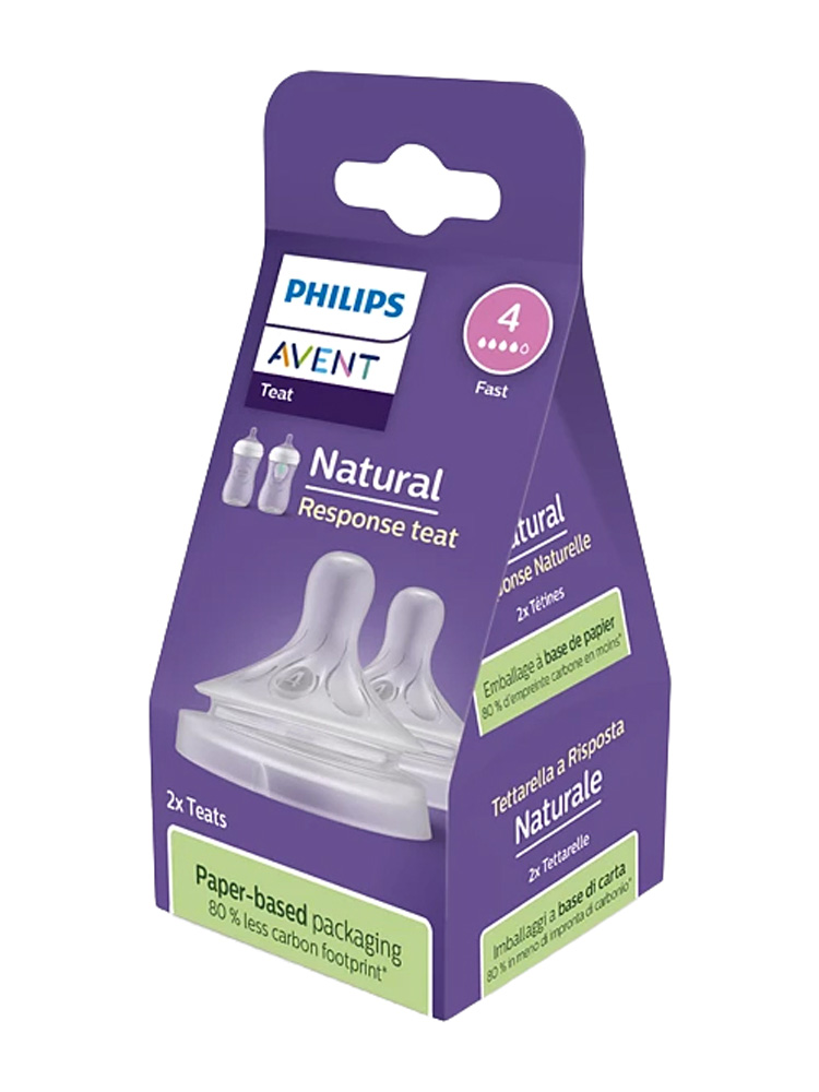 Avent Natural Response 2 Tétines Silicone Débit 4 Rapide