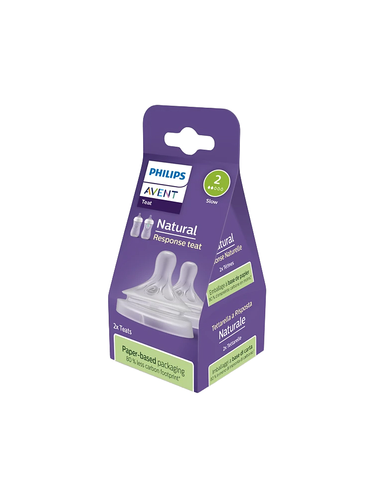 Avent Natural Response 2 Tétines Silicone Débit 2 Lent