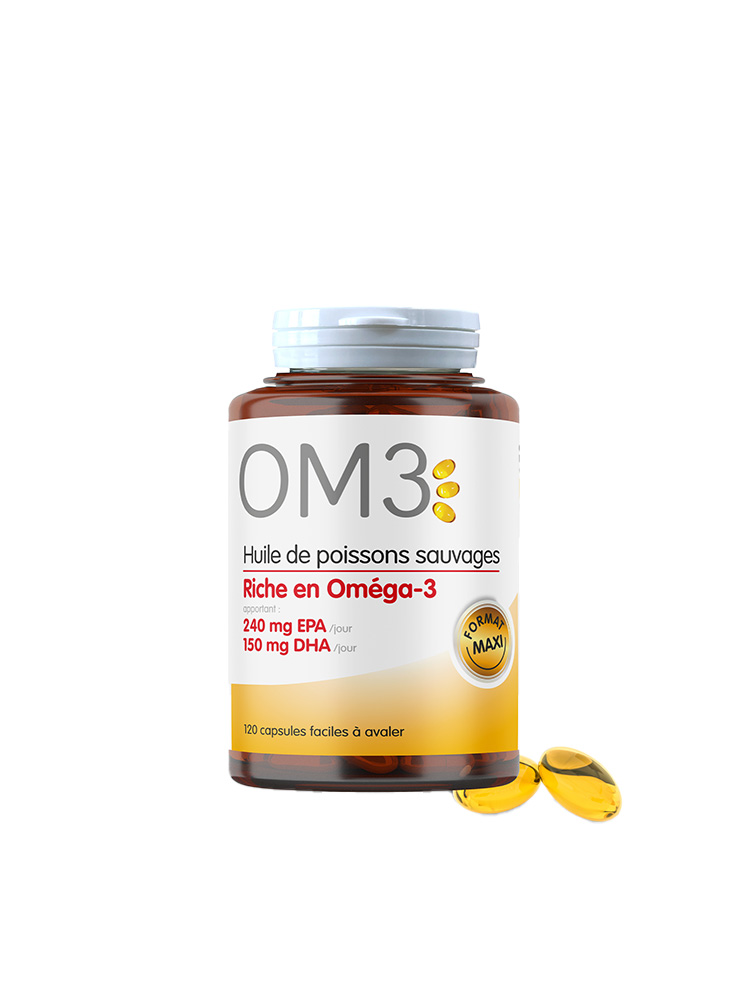 OM3 Huile de Poisson Riche en Oméga 3 120 Capsules