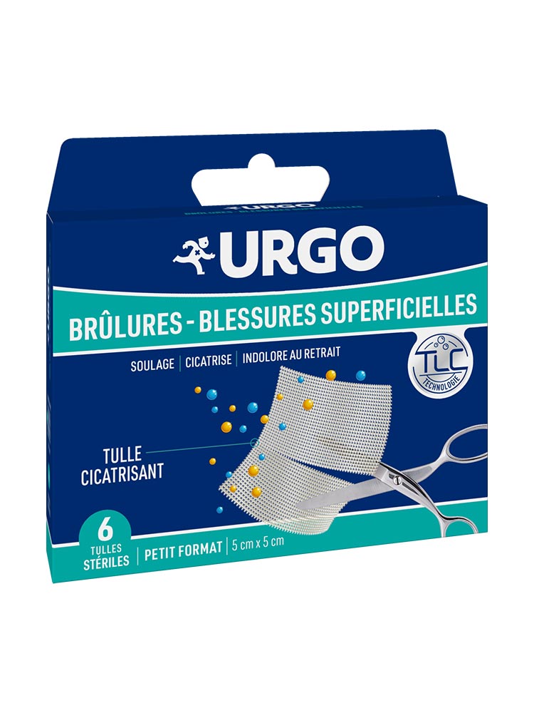 Urgo Brûlures & Blessures Superficielles Boîte de 6 Tulles Stériles