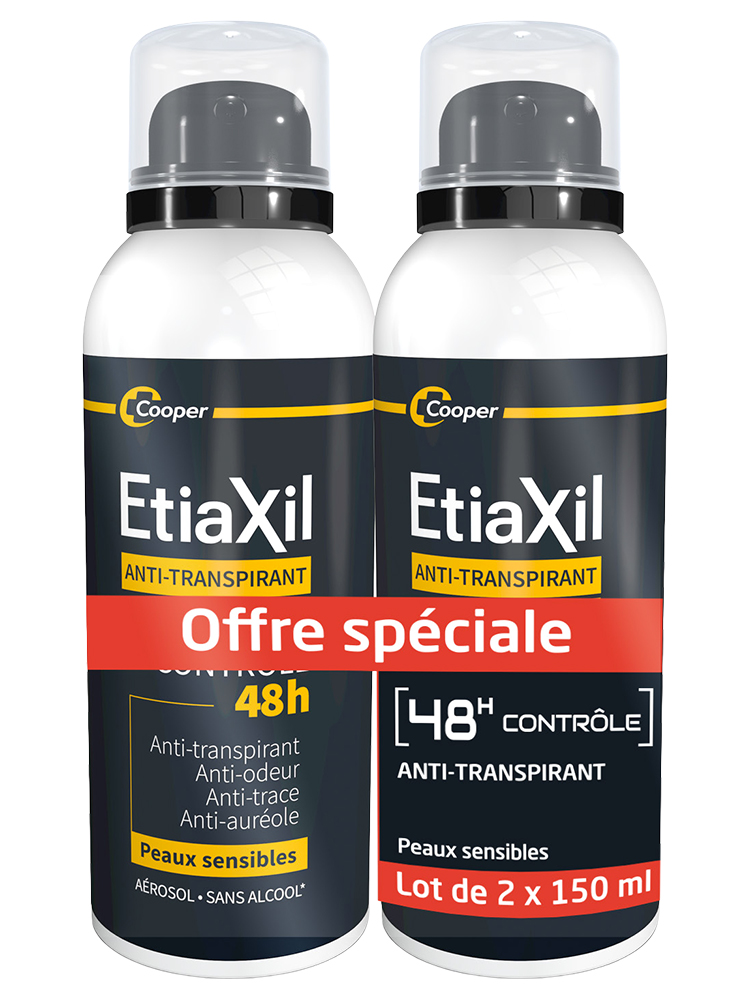Etiaxil Déodorant Anti-Transpirant Contrôle 48 H Aérosol Lot 2 x 150 ML