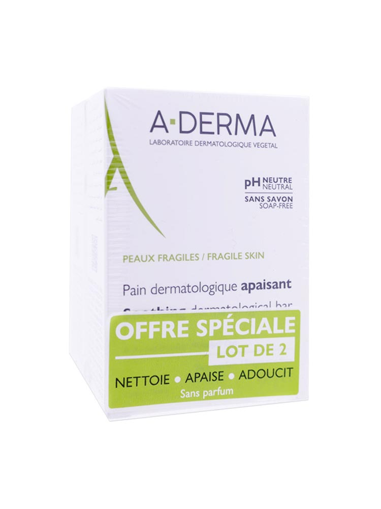 A-DERMA Pain Dermatologique Apaisant 2 x 100 Grammes