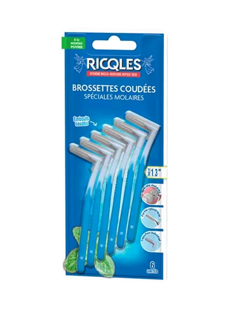 Ricqlès Brossettes Interdentaires Coudées Molaires 6 Unités