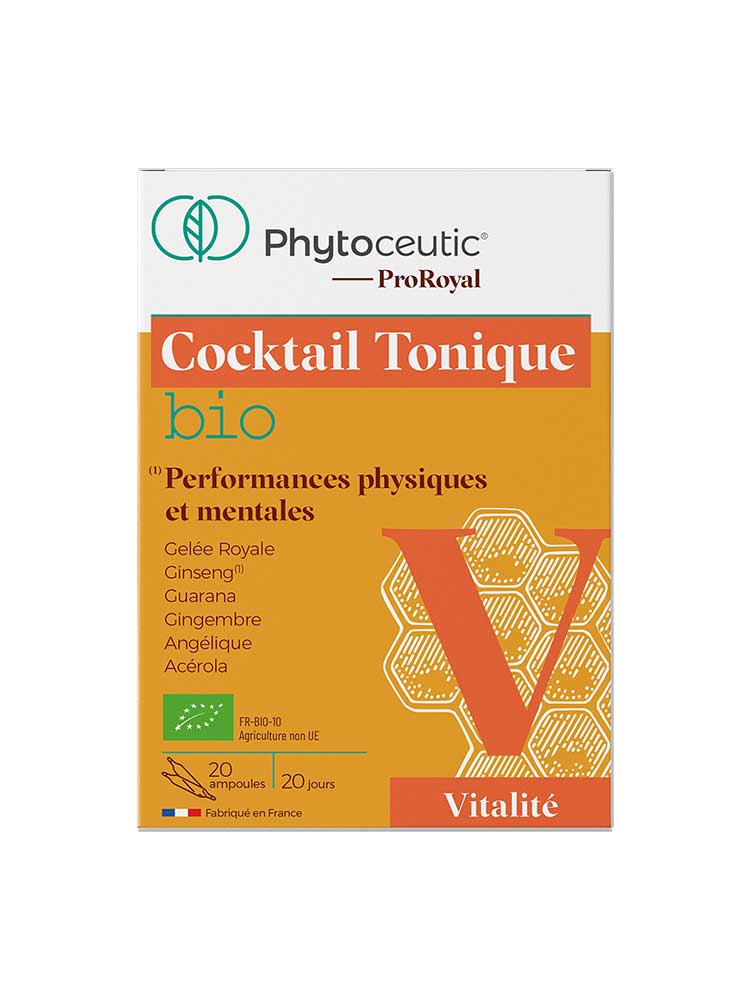 Phytoceutic ProRoyal Bio Cocktail Tonique Gelée Royale + 5 Plantes 20 Ampoules