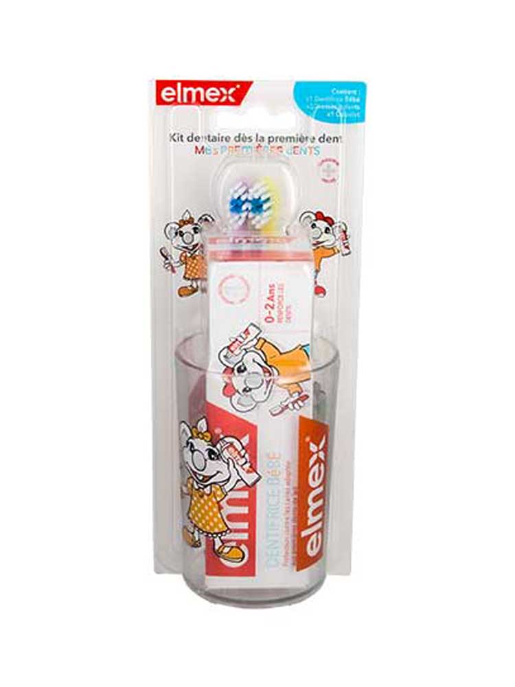 Elmex Kit Dentaire Enfant Mes Premières Dents - Couleur : Jaune & Mauve