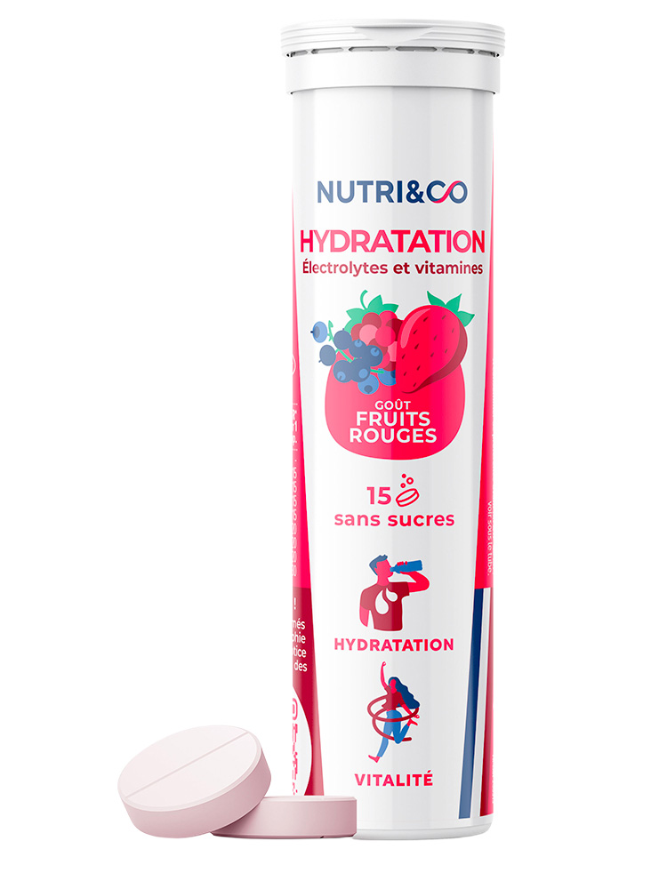 Nutri&Co Hydratation Électrolytes et Vitamines 15 Comprimés Effervescents - Goût : Fruits Rouges