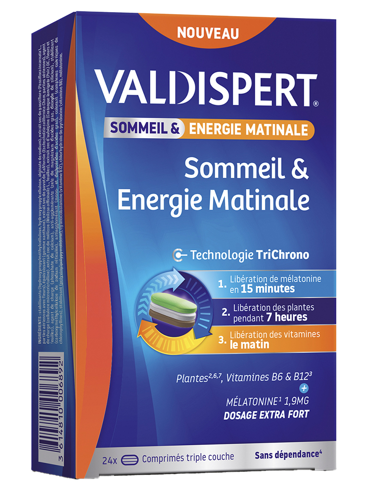 Valdispert Mélatonine Sommeil & Énergie Matinale à la Mélatonine 24 Comprimés