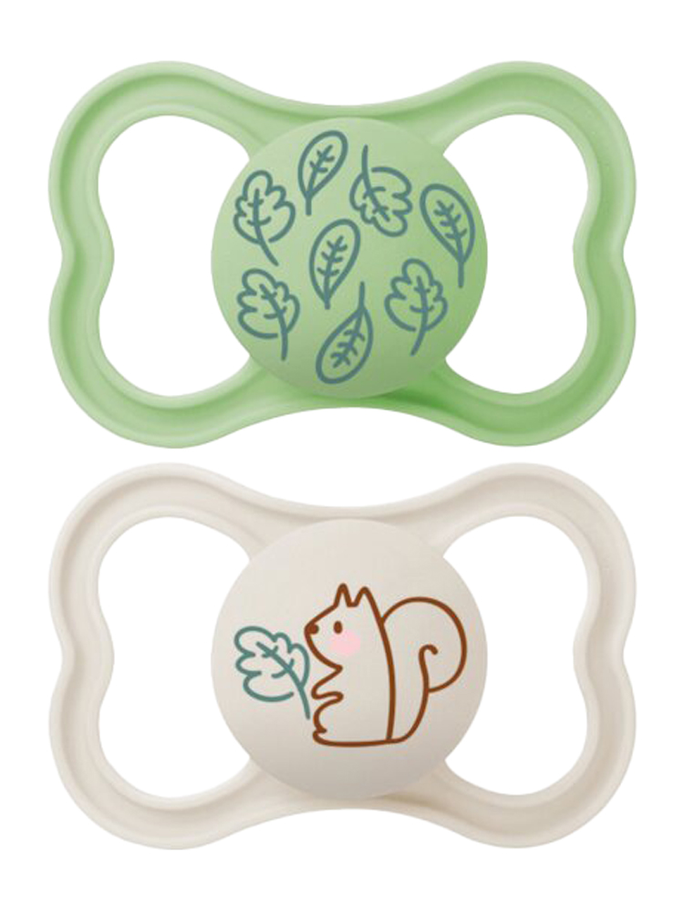 MAM Sucette Suprême - 18+ Mois - Silicone - X2 - Modèle : Feuilles et Écureuil