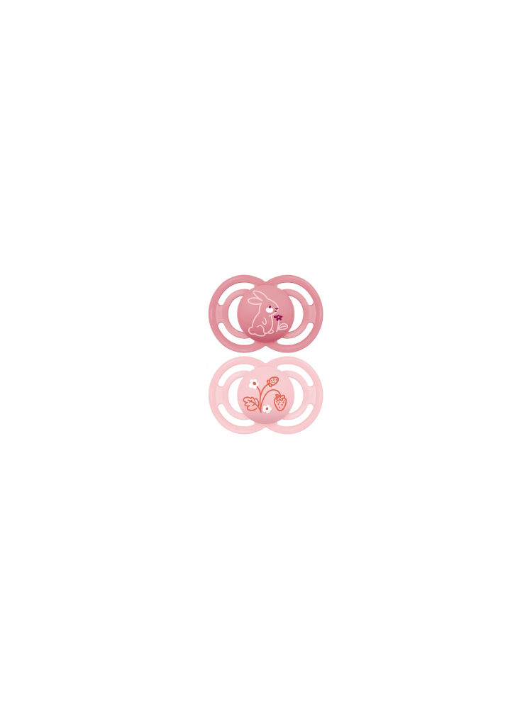 MAM Sucette Perfect Animaux - 18+ Mois - Silicone - X2 - Modèle : Lapin et Fraises