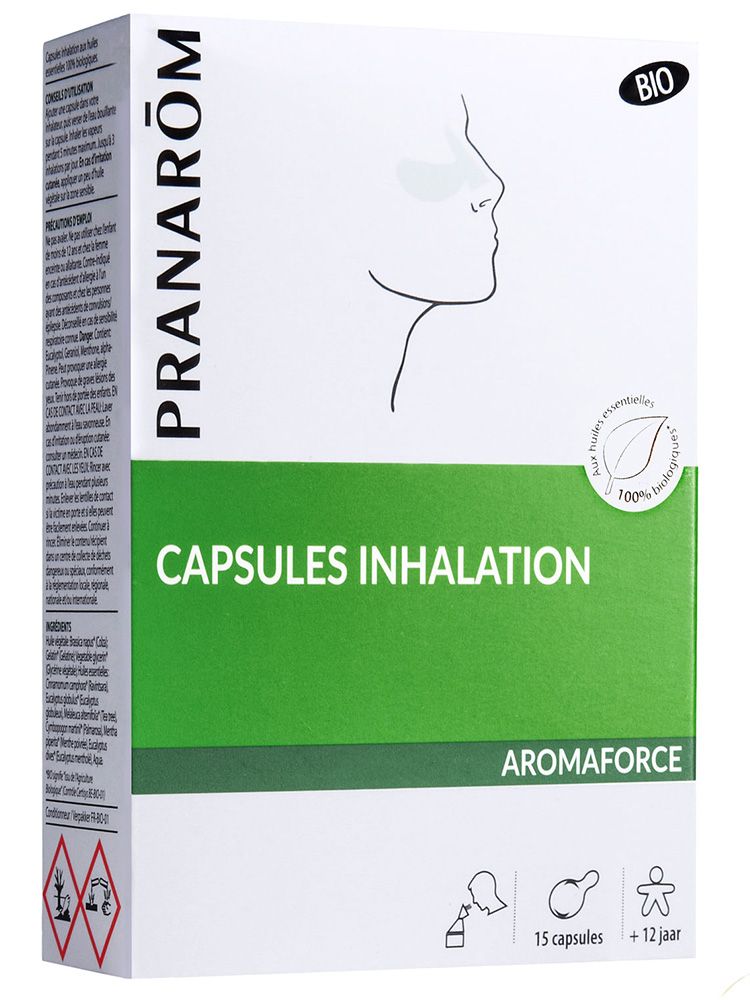 Pranarôm Aromaforce Capsules Inhalation Bio Boîte de 15 Mono-Doses