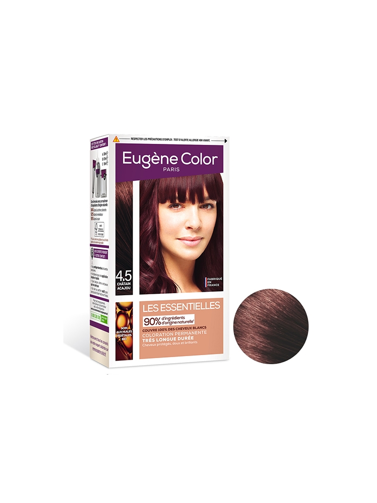 Eugène Color - Les Essentielles Coloration Permanente - Coloration : 4.5 Châtain Acajou