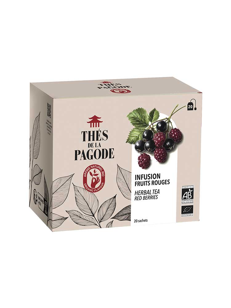 Thés de la Pagode Infusion Fruits Rouges Bio 20 Sachets de 2 g