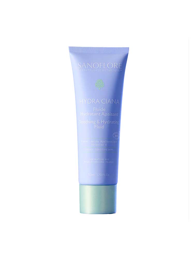 Sanoflore Hydra Ciana Fluide Hydratant Apaisant Visage Bio 50 ml