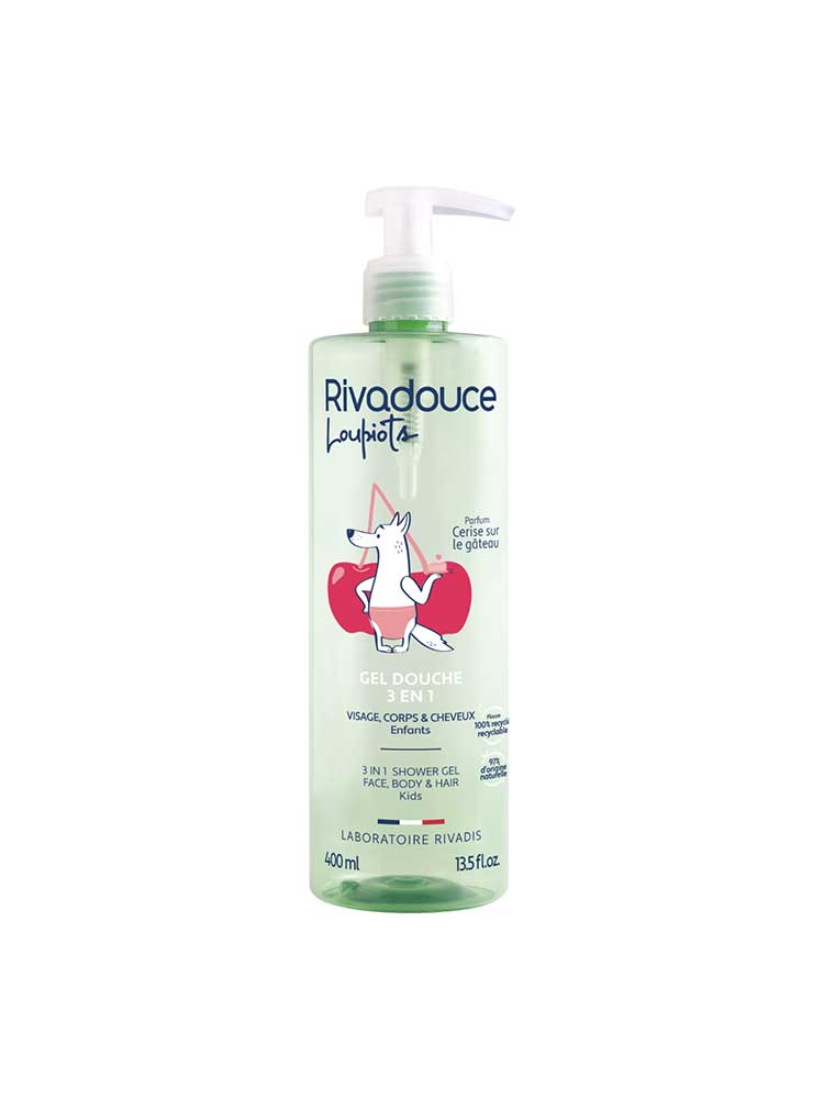 Rivadouce Gel Douche Enfant 3 en 1 Cerise Sur le Gâteau 400 ml
