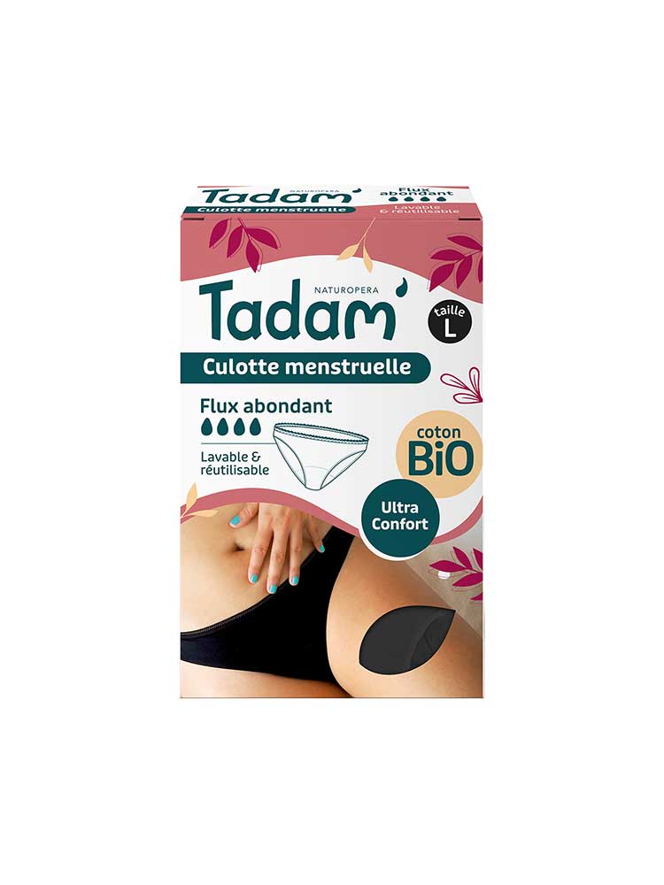Tadam' Culotte Menstruelle Lavable & Réutilisable Flux Abondant - Taille : L
