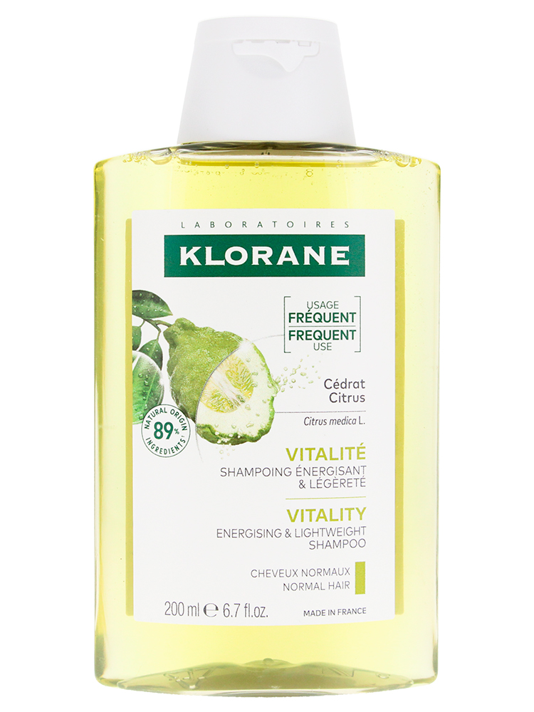Klorane Légèreté - Cheveux Normaux à Gras Shampoing Usage Fréquent au Cédrat 200 ml