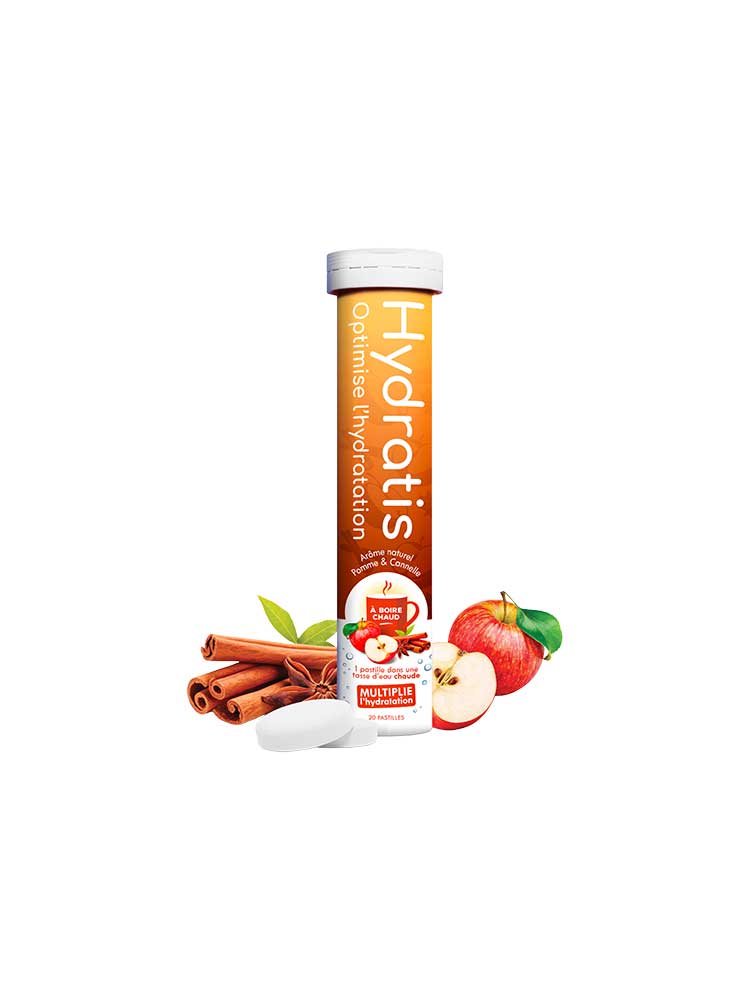 Hydratis Pastilles Hydratation Électrolyte - Miel Citron[Chaud] - Améliore l'Hydratation Boost l'Énergie - Formule Isotonique - Sport Récupération Bien-Être - Goût : Pomme Cannelle