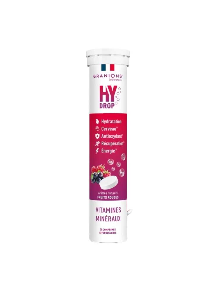 Granions HyDrop Hydratation Vitamines Minéraux 20 Comprimés Effervescents - Goût : Fruits Rouges