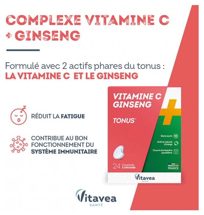 Vitamine C 1000mg VITAVEA BIEN-ETRE - Complément Alimentaire Pour Le Tonus Et L'énergie