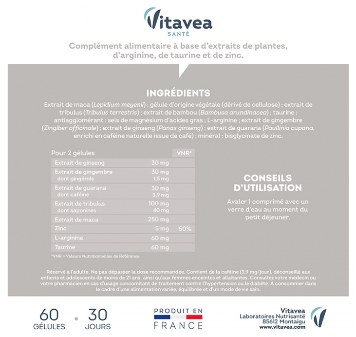 Complément Alimentaire Men Size XL LaboPhyto - 60 Gélules Pour La Santé Sexuelle Masculine