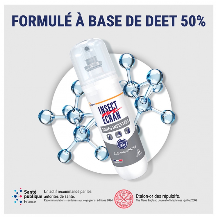 Flacon Insect Insect Ecran Zones Infestées Adultes et Enfants Flacon 100 ml ...