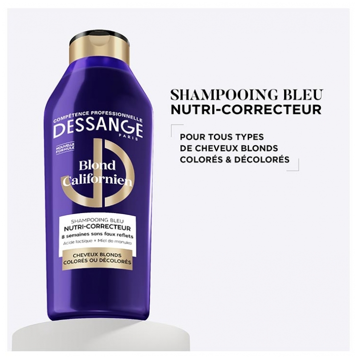 Shampoing Bleu Correcteur Dessange Pour Blond Californien - 250 Ml, Neuf